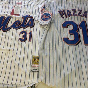 2000 NEW YORK METS MIKE PIAZZA Men's JERSEY M,L,XL,2X by Mitchell & Ness NWT